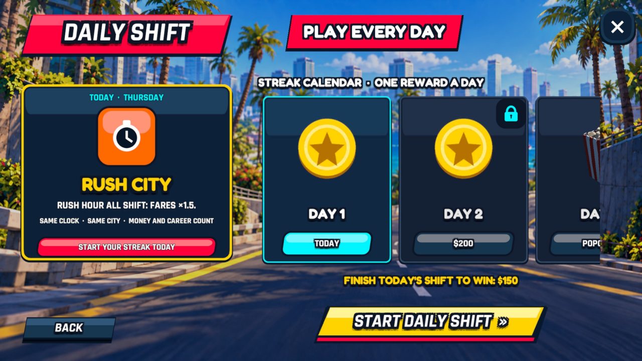 The Daily Shift streak calendar